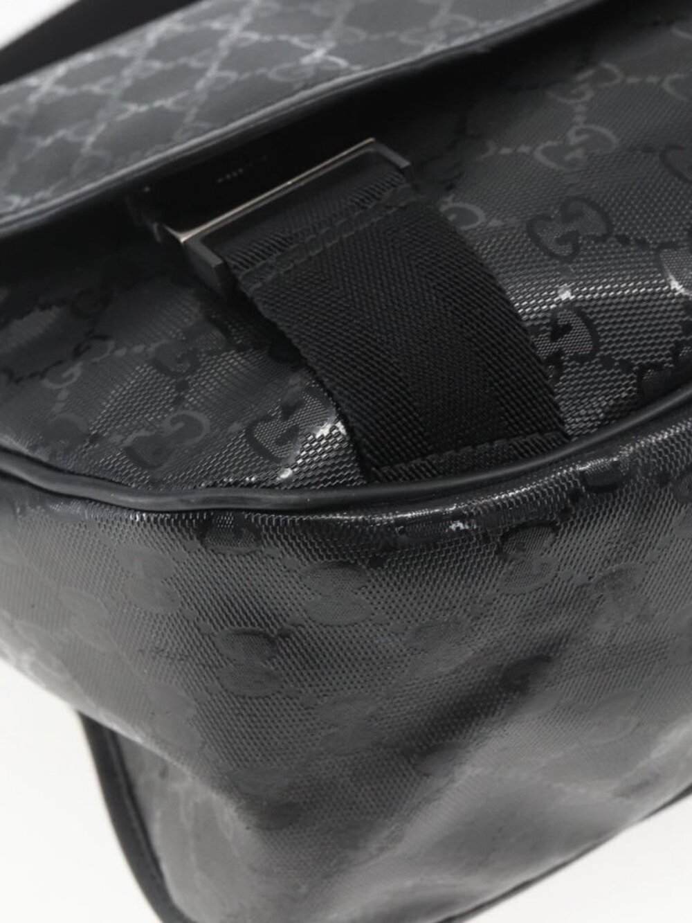 Authentic GUCCI GG implementation Bag Coated Canvas Black Silver 201725 - Picture 6 of 16